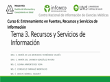 Conferencia Tema 3. Servicios, sistemas y fuentes de información (Cápsula Educativa)
